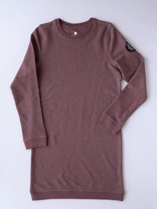 RAYS - Crew Sweater Dress<br>black heather cranberry