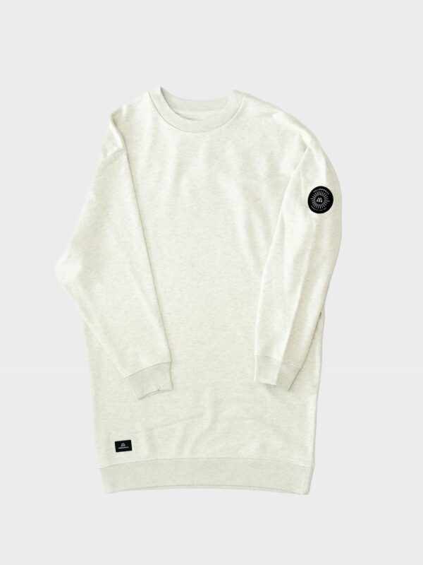 mellowmove clothing crew sweater dress rasy cream heather